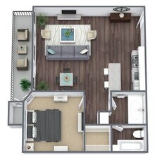 A1: 1 Bed 1 Bath 2053 floor plan